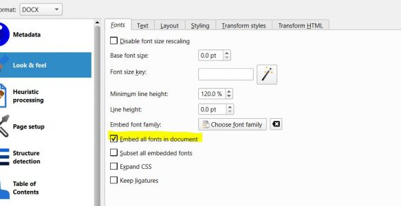 Formattazione mancante con Calibre convertendo da Docx a Epub, soluzione